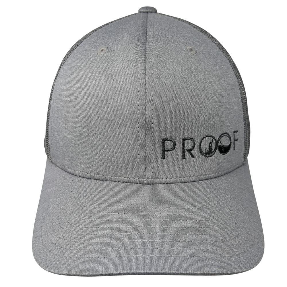 Proof Snapback Trucker Hat Gray One Size Adjustable Mesh Back Team 365
